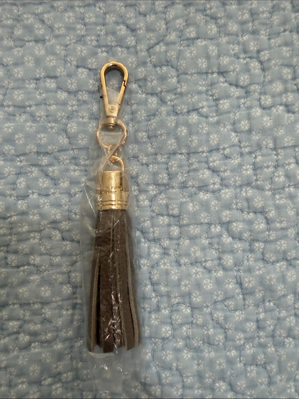 Pom Pom London Mocha Leather Tassel Keychain